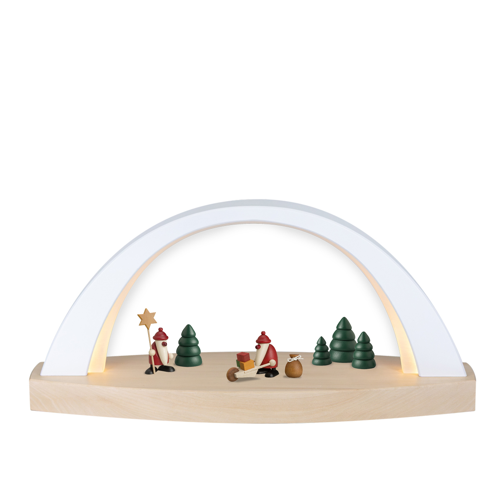 LED LichtBogen klein mit Miniaturset 3, 5 und Baumset grün