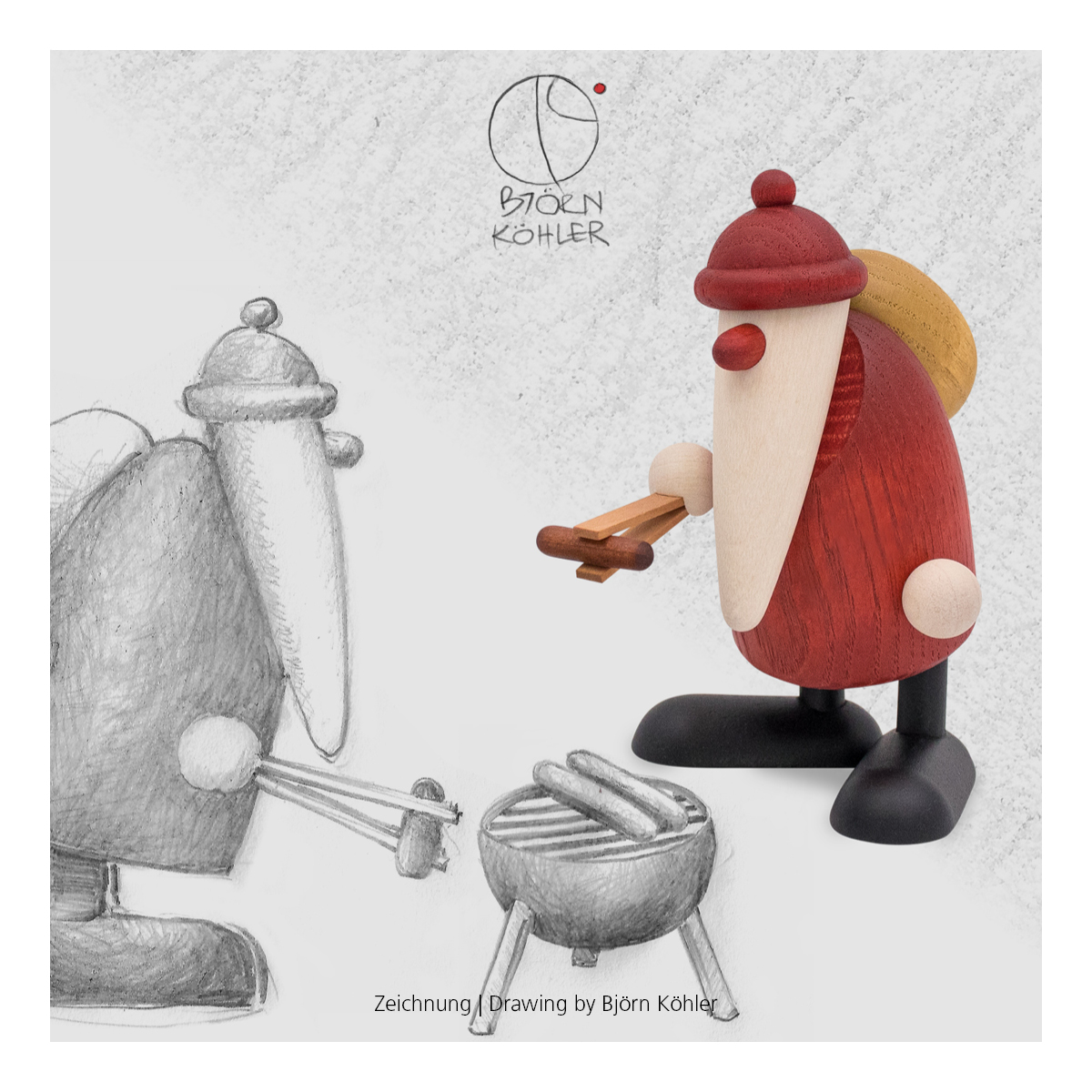 Santa Claus at the grill
