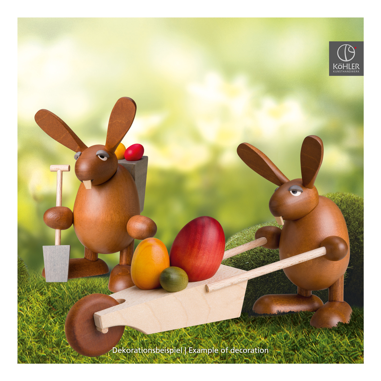 Easter Bunny with wheelbarrow