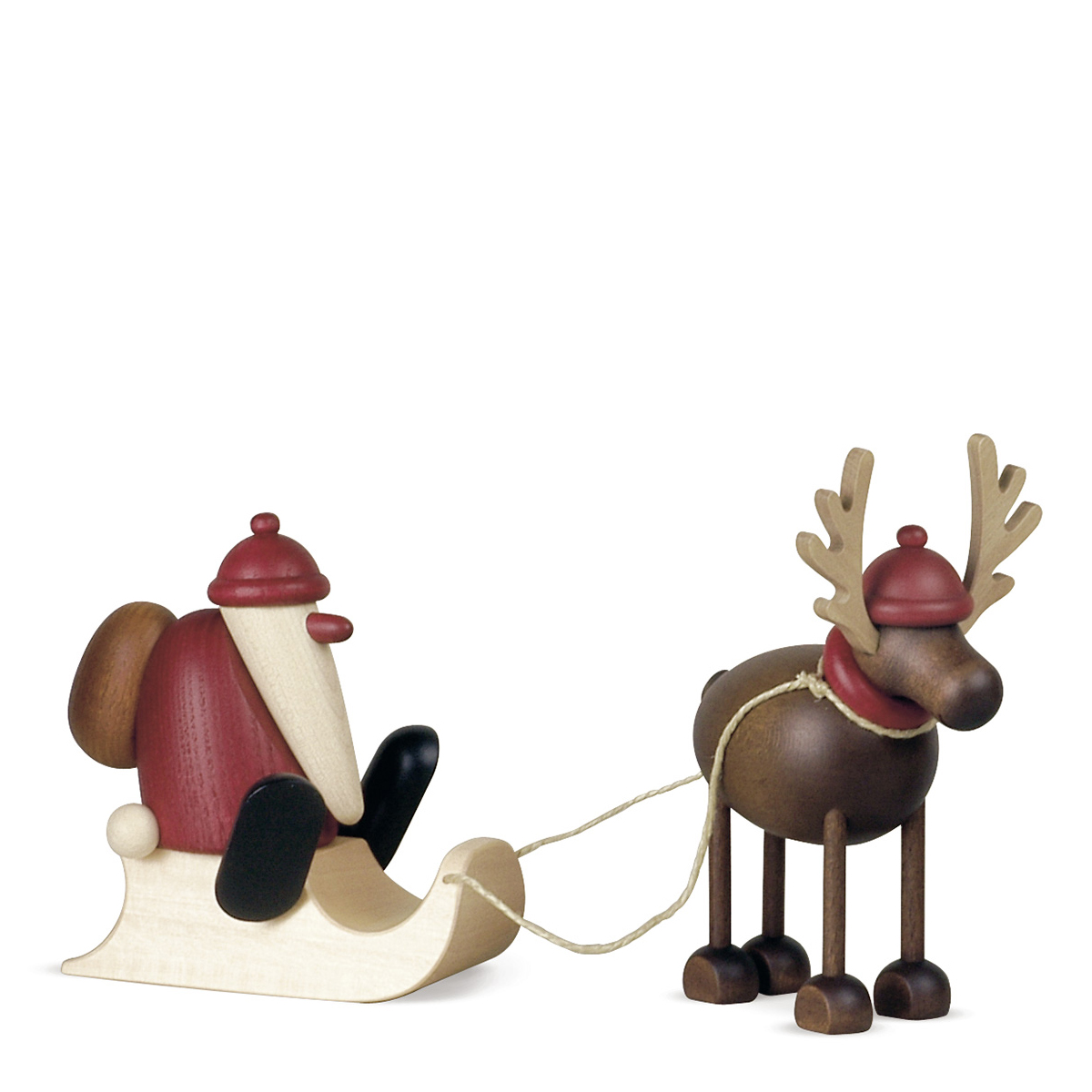 Rentier Rudolf mit Schlittenweihnachtsmann, klein