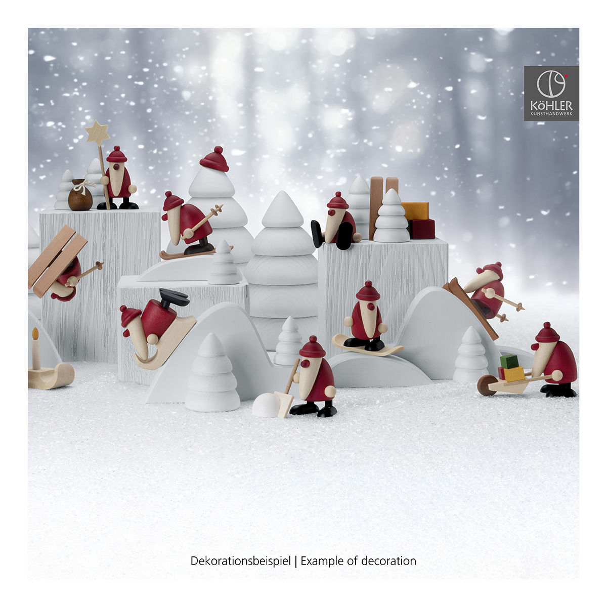 Winterlandschaft 2 mit zwei halben Winterbäumen