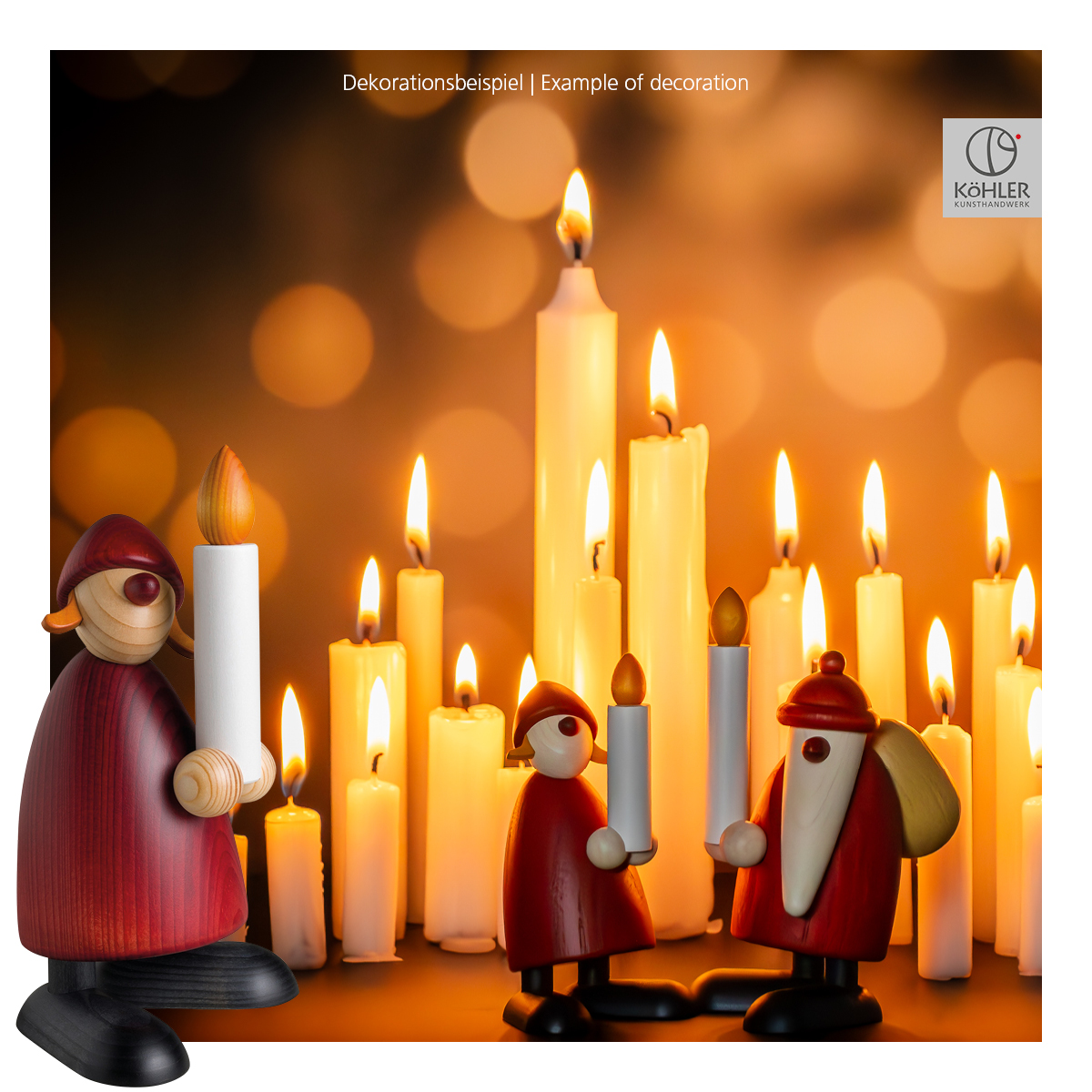 Weihnachtsmann mit Kerze, klein