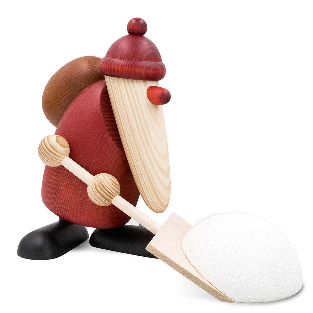 Santa Claus with snow shovel, large