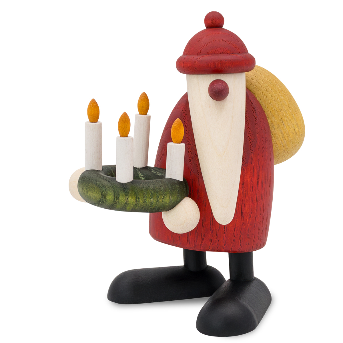 Weihnachtsmann mit Adventskranz