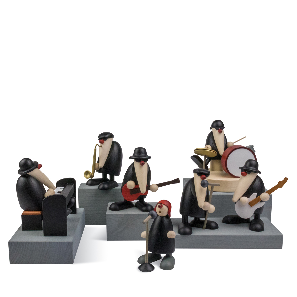 Decoration set, blocks grey, 5 pieces