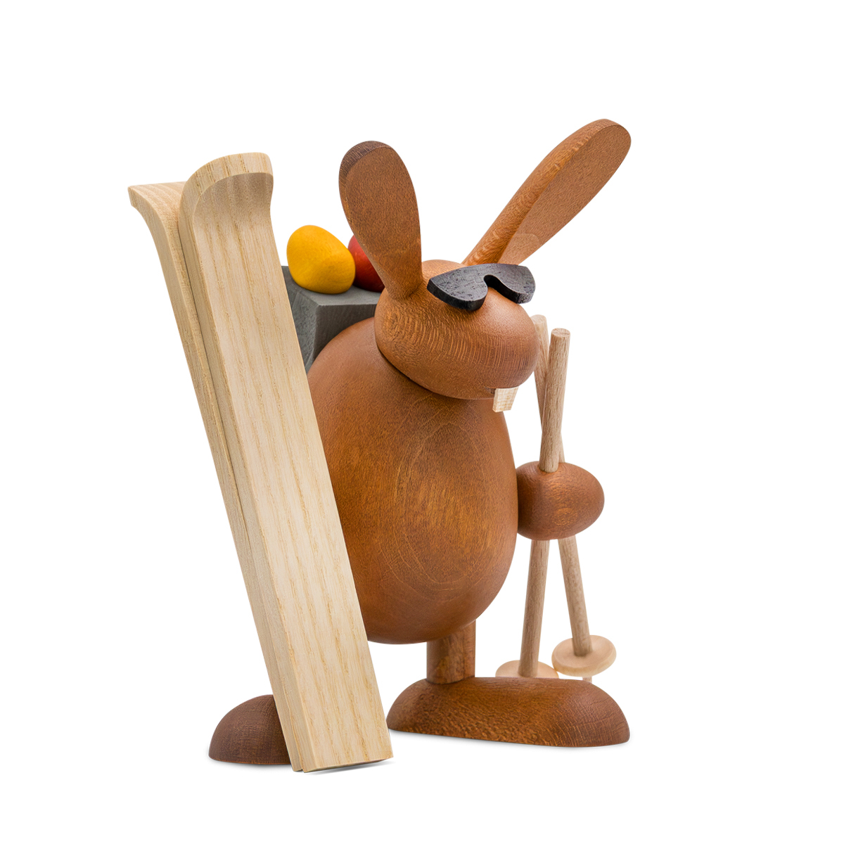 Osterhase mit Ski, stehend