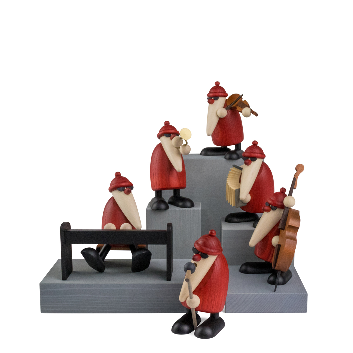 Decoration set, blocks grey, 5 pieces