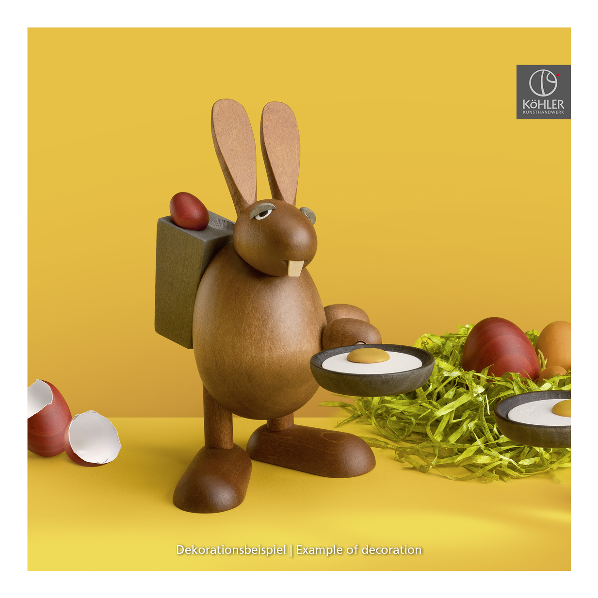 Osterhase mit Pfanne und Spiegelei