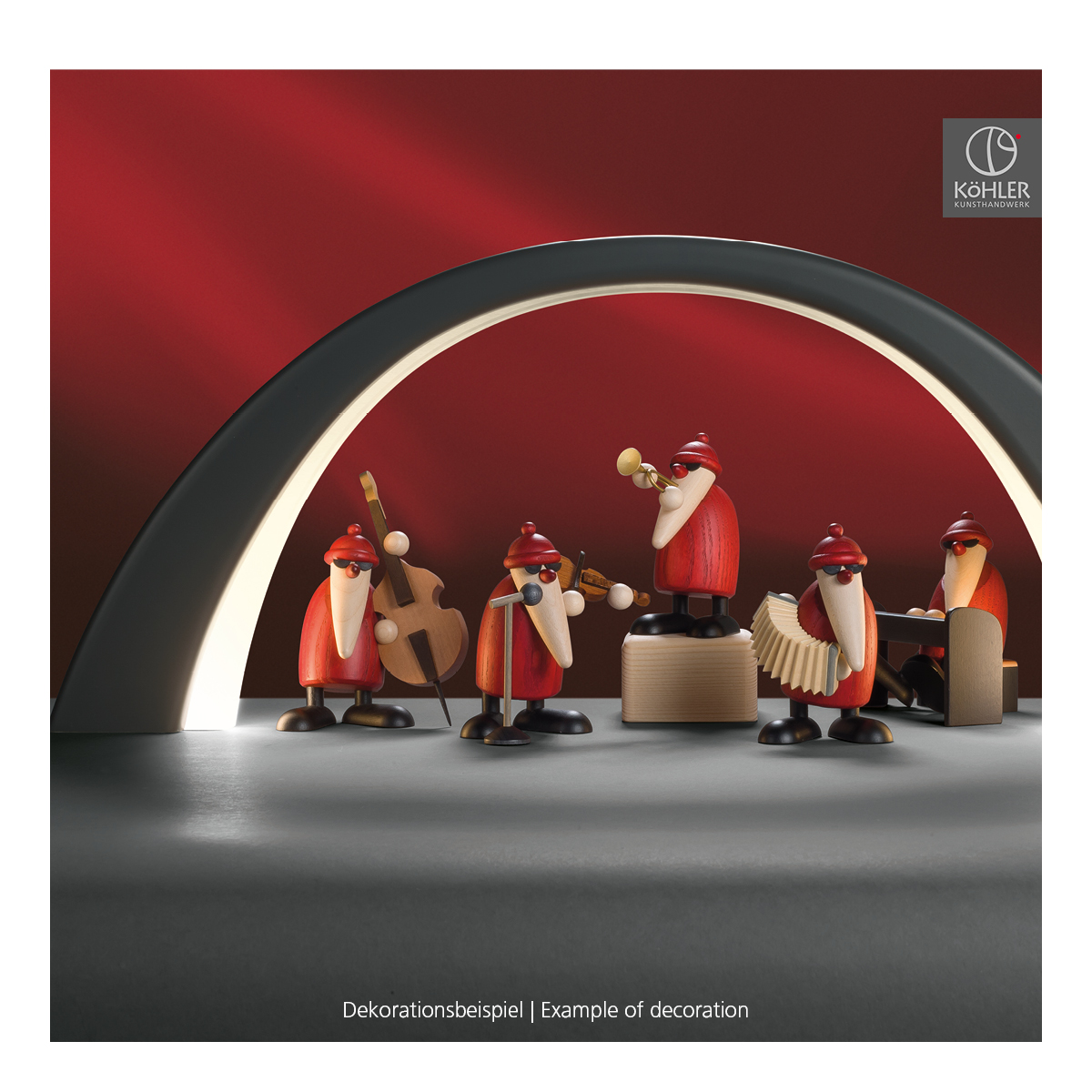 Weihnachtsmann am Piano, schwarz