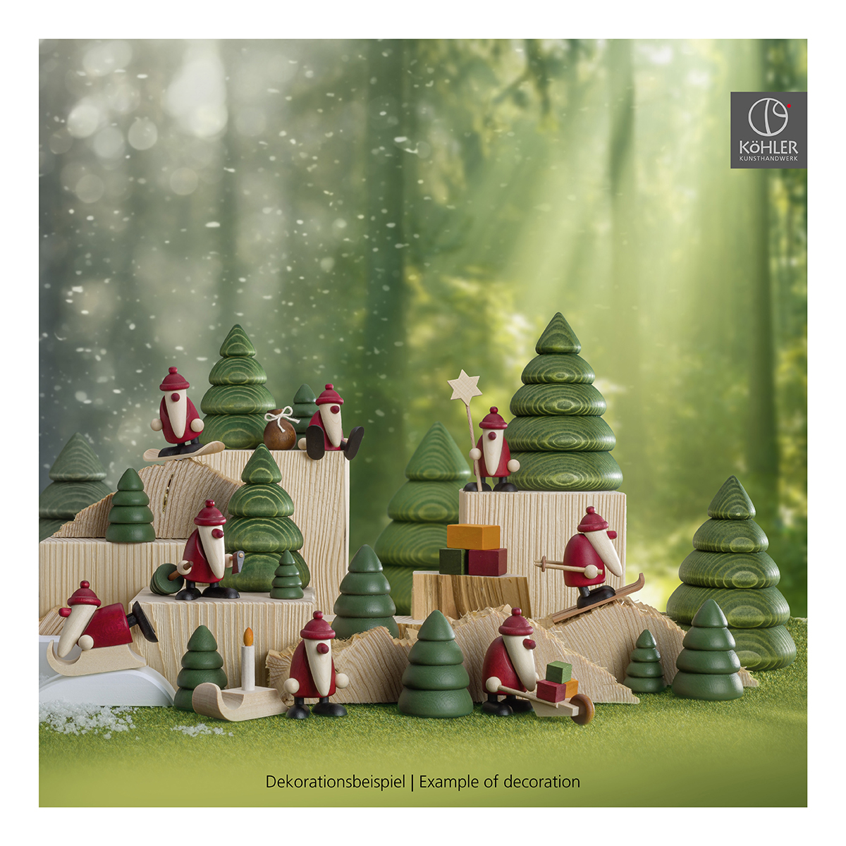 Miniaturset 5 | Weihnachtsmann mit Stern und Baum