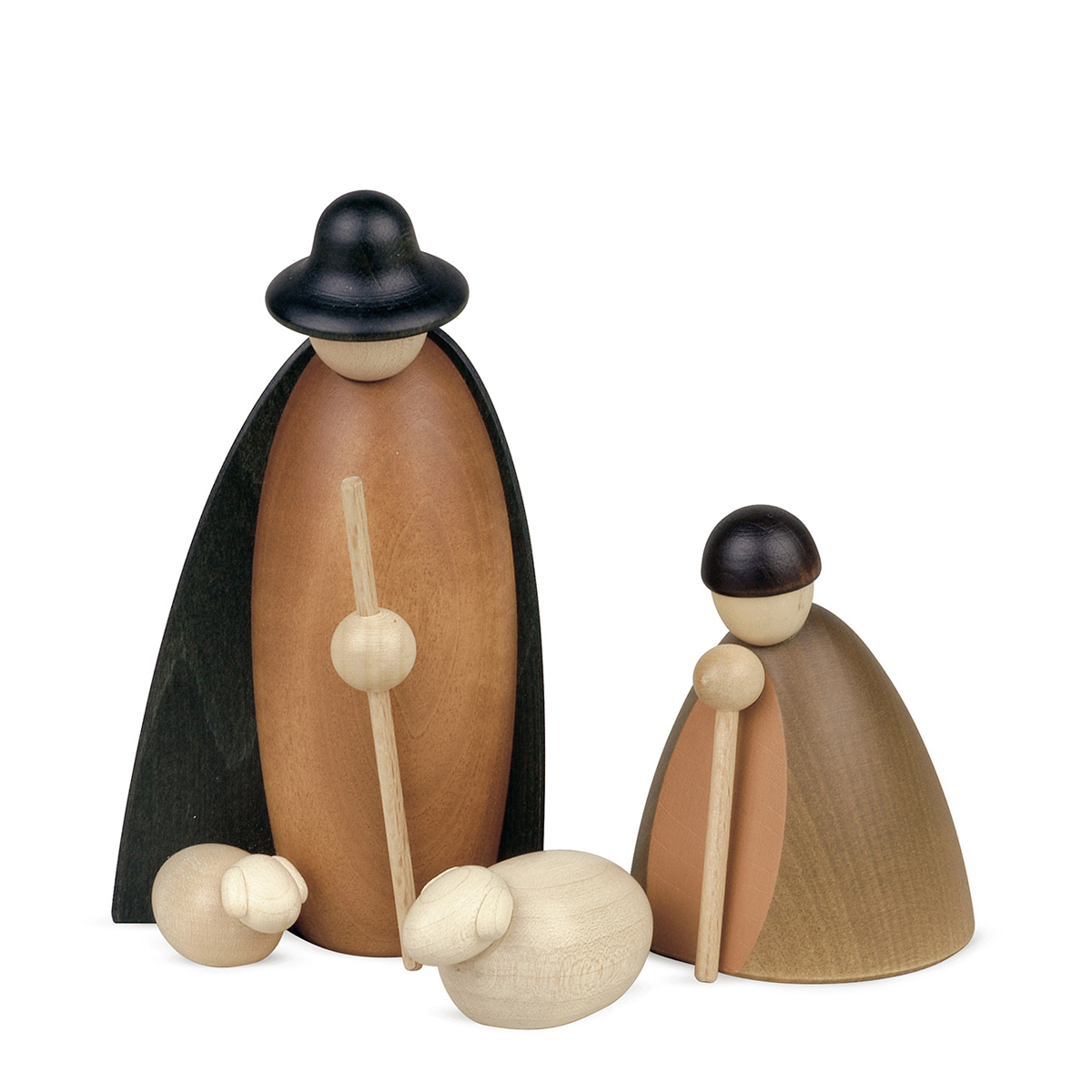 Hirtengruppe mit einem Schaf, klein, farbig