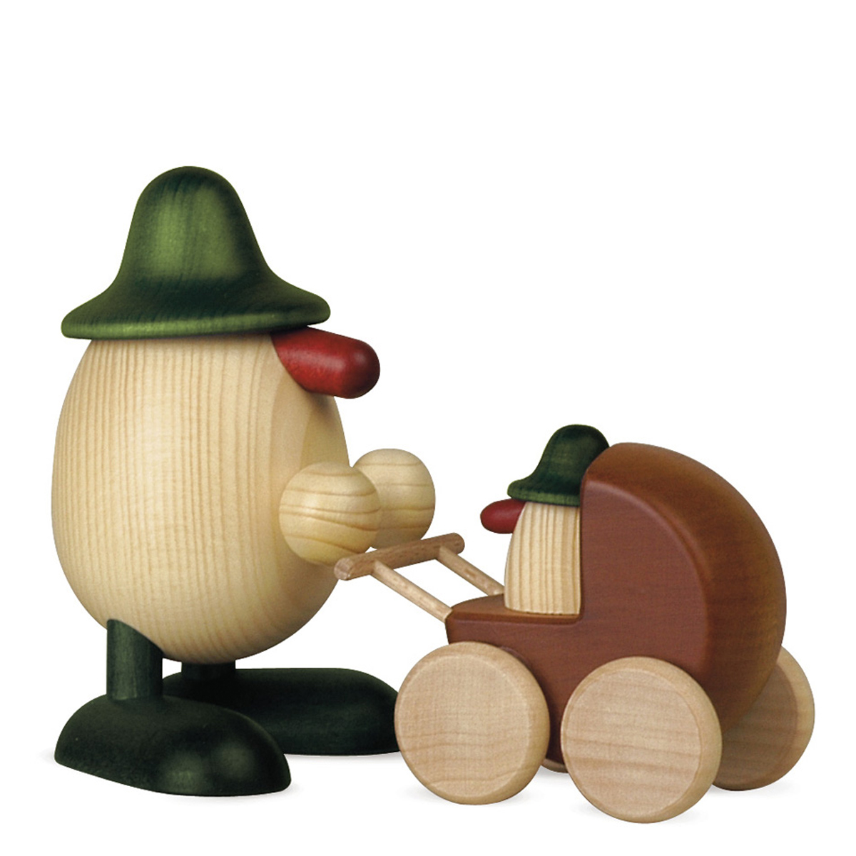 Eierkopf Rudi mit Kinderwagen, grün