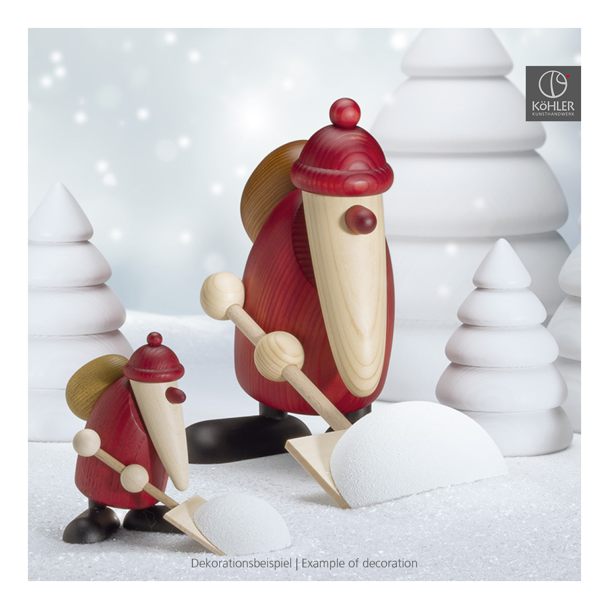 Weihnachtsmann mit Schneeschieber, klein