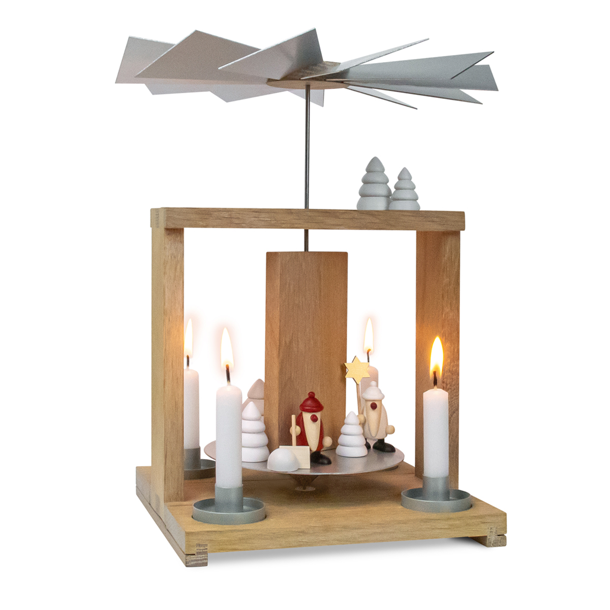 Tischpyramide Eiche geölt mit Miniaturset 4 + W1