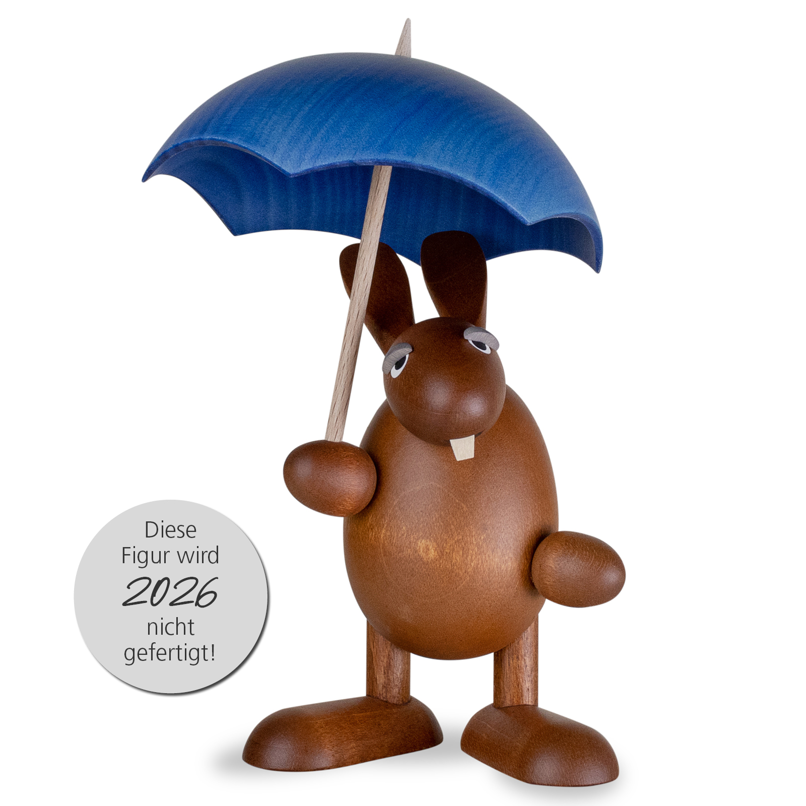 Osterhase mit blauem Schirm