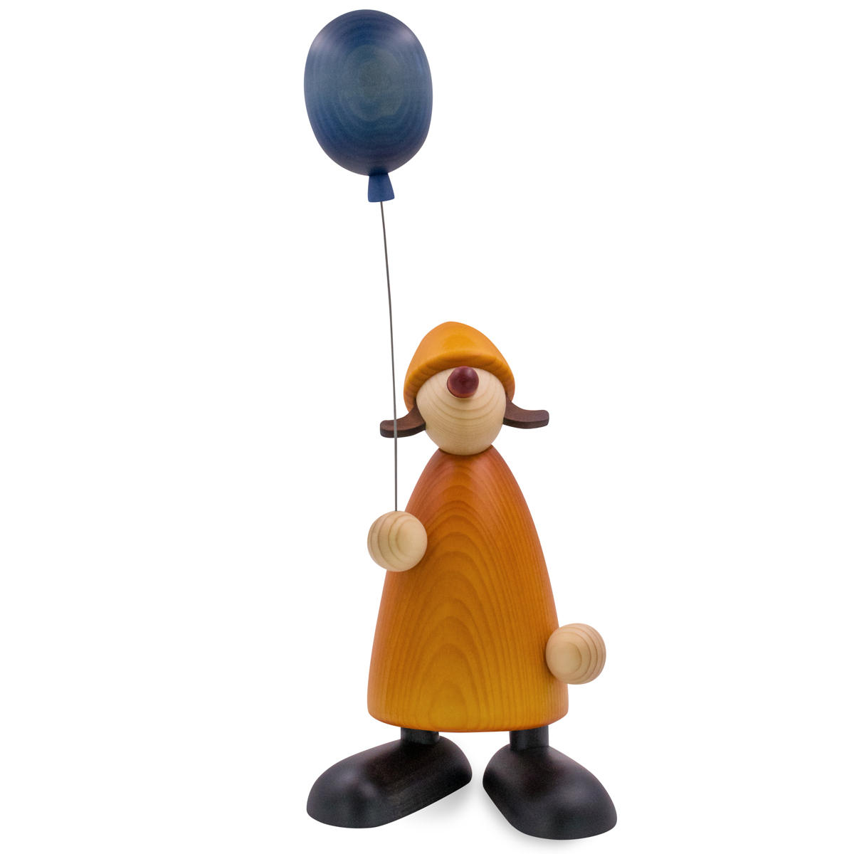 Gratulantin Lina mit blauem Luftballon, groß, gelb