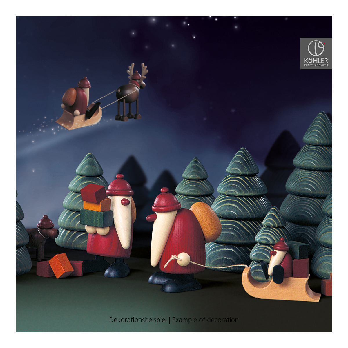 Santa Claus carrying presents, small