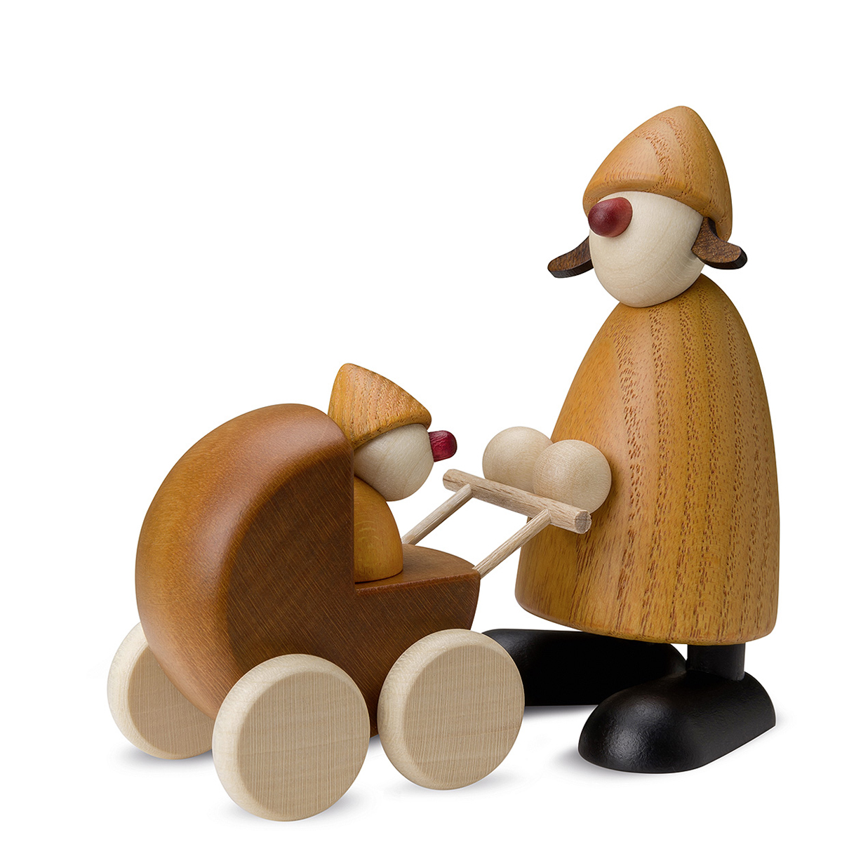 Gratulantin Paula mit Kinderwagen, gelb