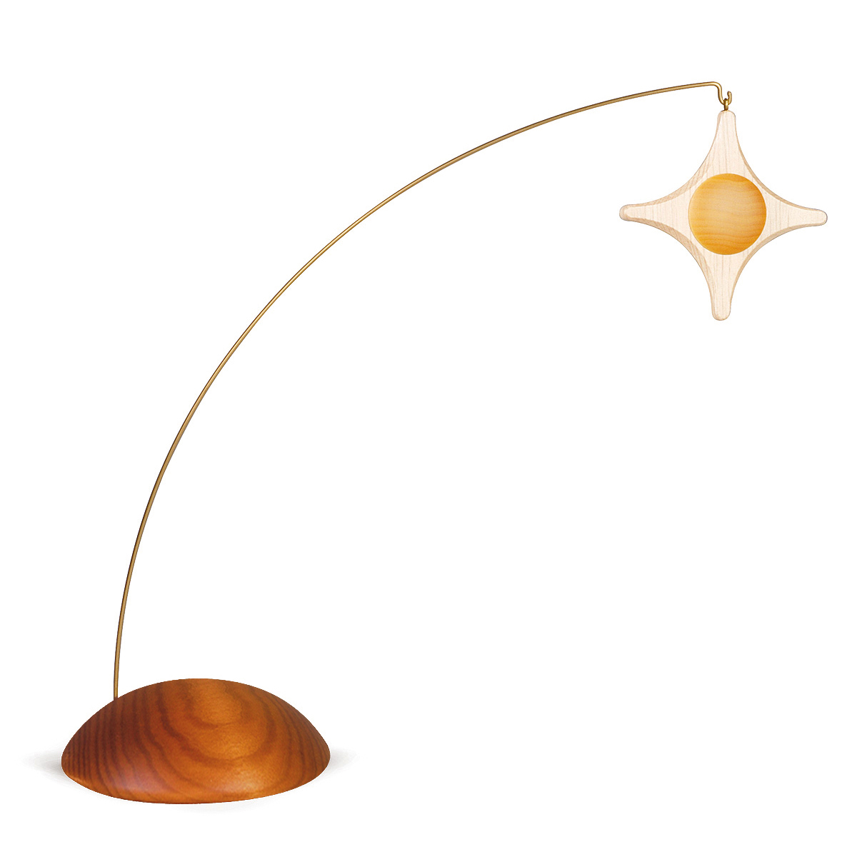 Stern mit braunem Sockel zur Krippe, groß, farbig