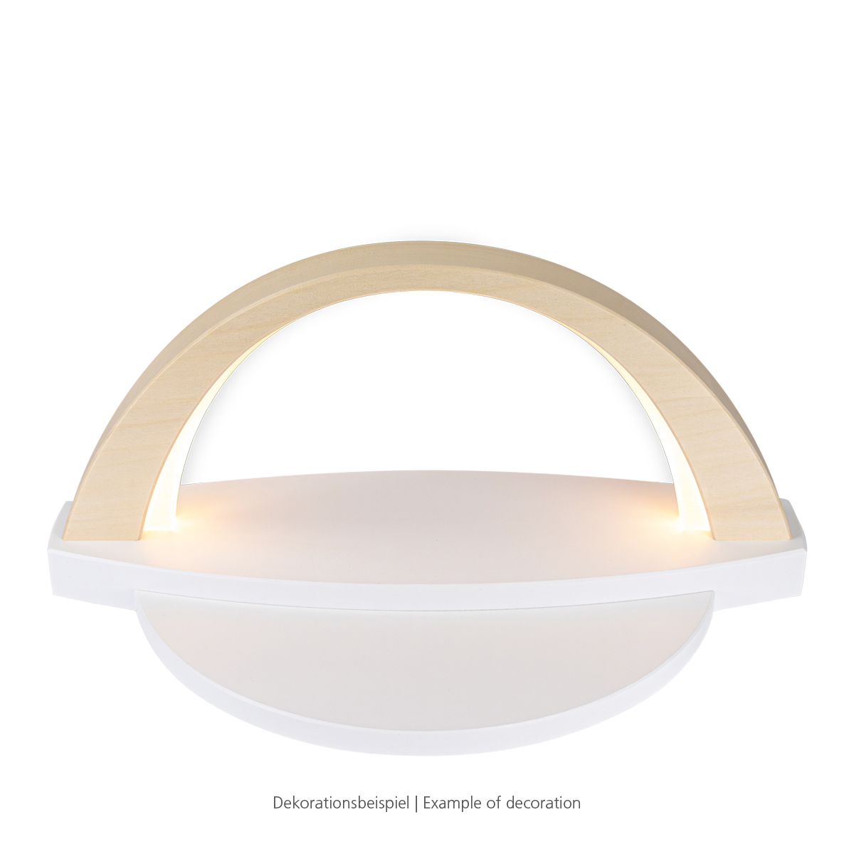 Dekosockel zum LED LichtBogen klein, Lindenholz weiß