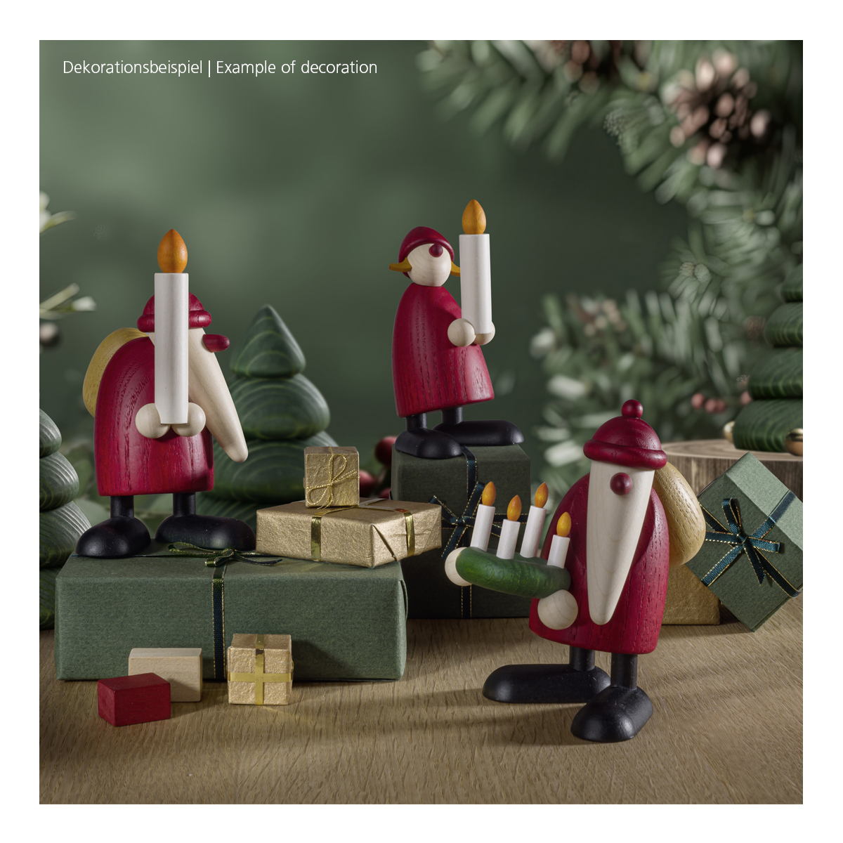 Santa Claus with Christmas wreath
