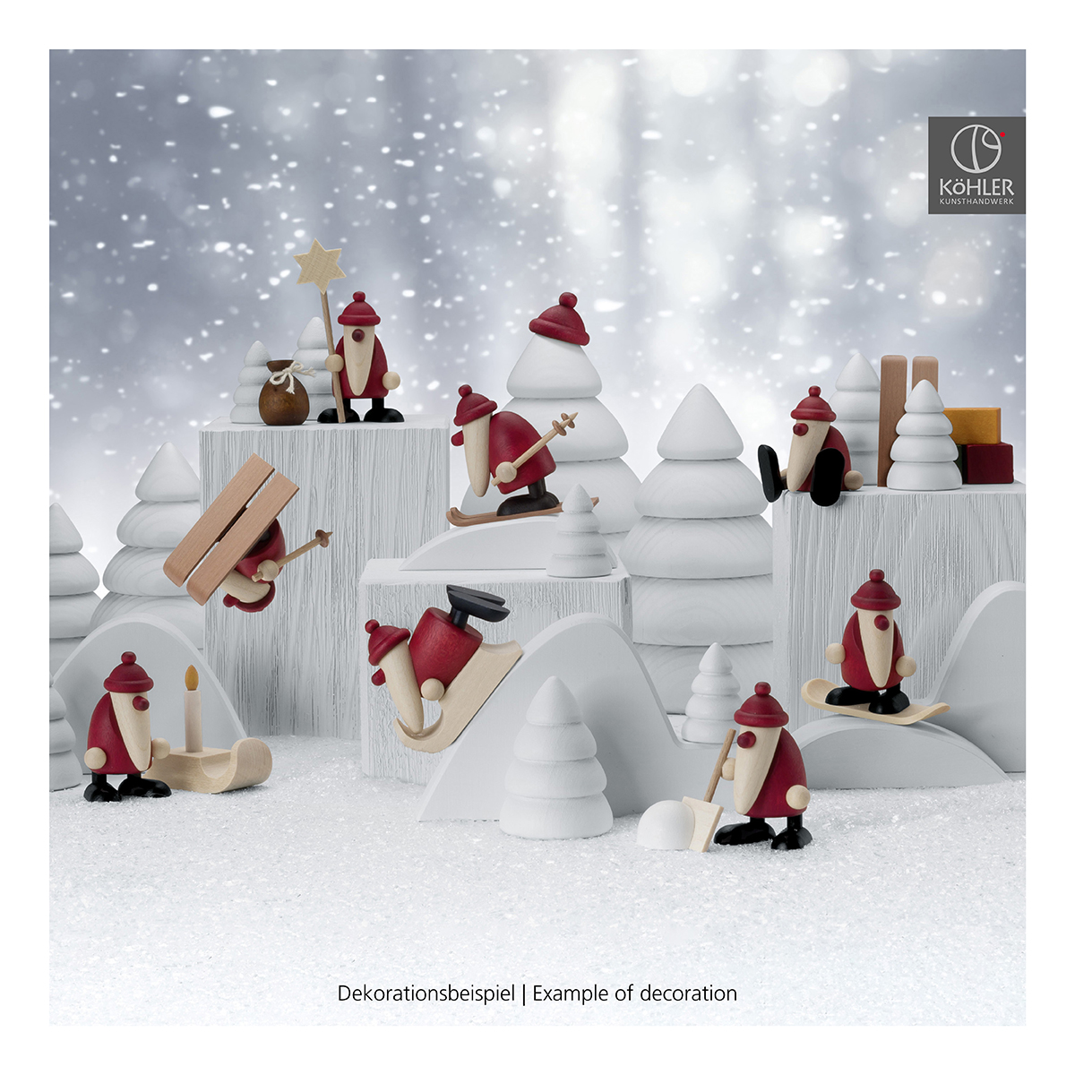 Miniaturset 5 | Weihnachtsmann mit Stern und Baum