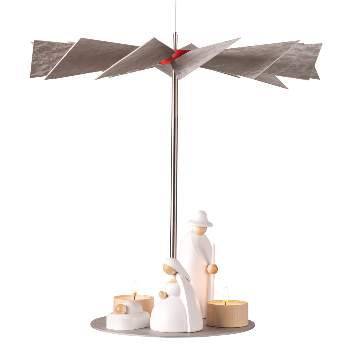 Hanging pyramid LUMA Vintage with white Nativity in set