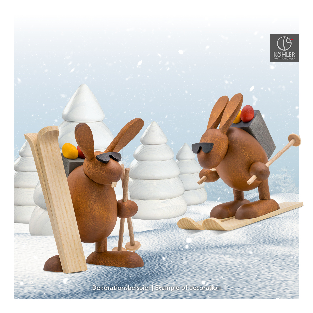 Easter Bunny skiing