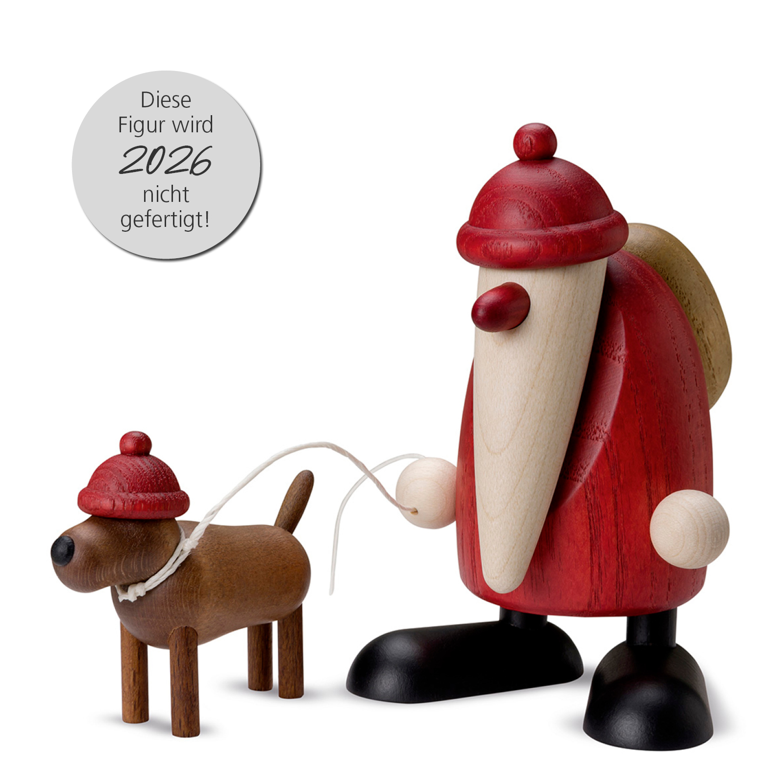 Weihnachtsmann mit Dackel Waldemar, klein