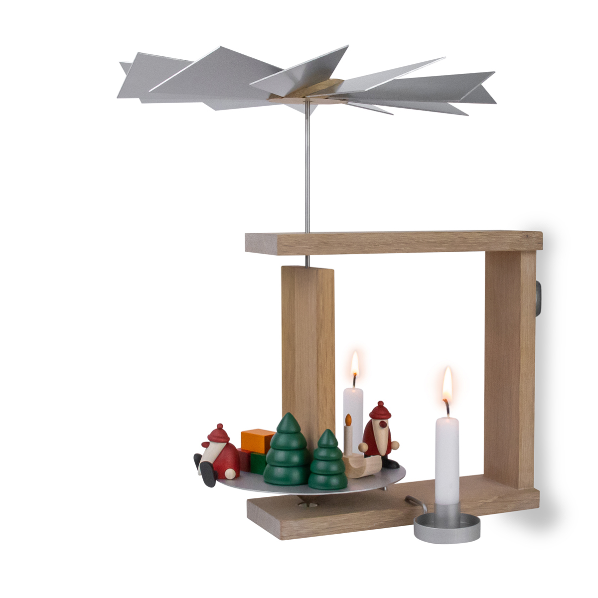 Wandpyramide Eiche mit Miniaturset 1 + 2