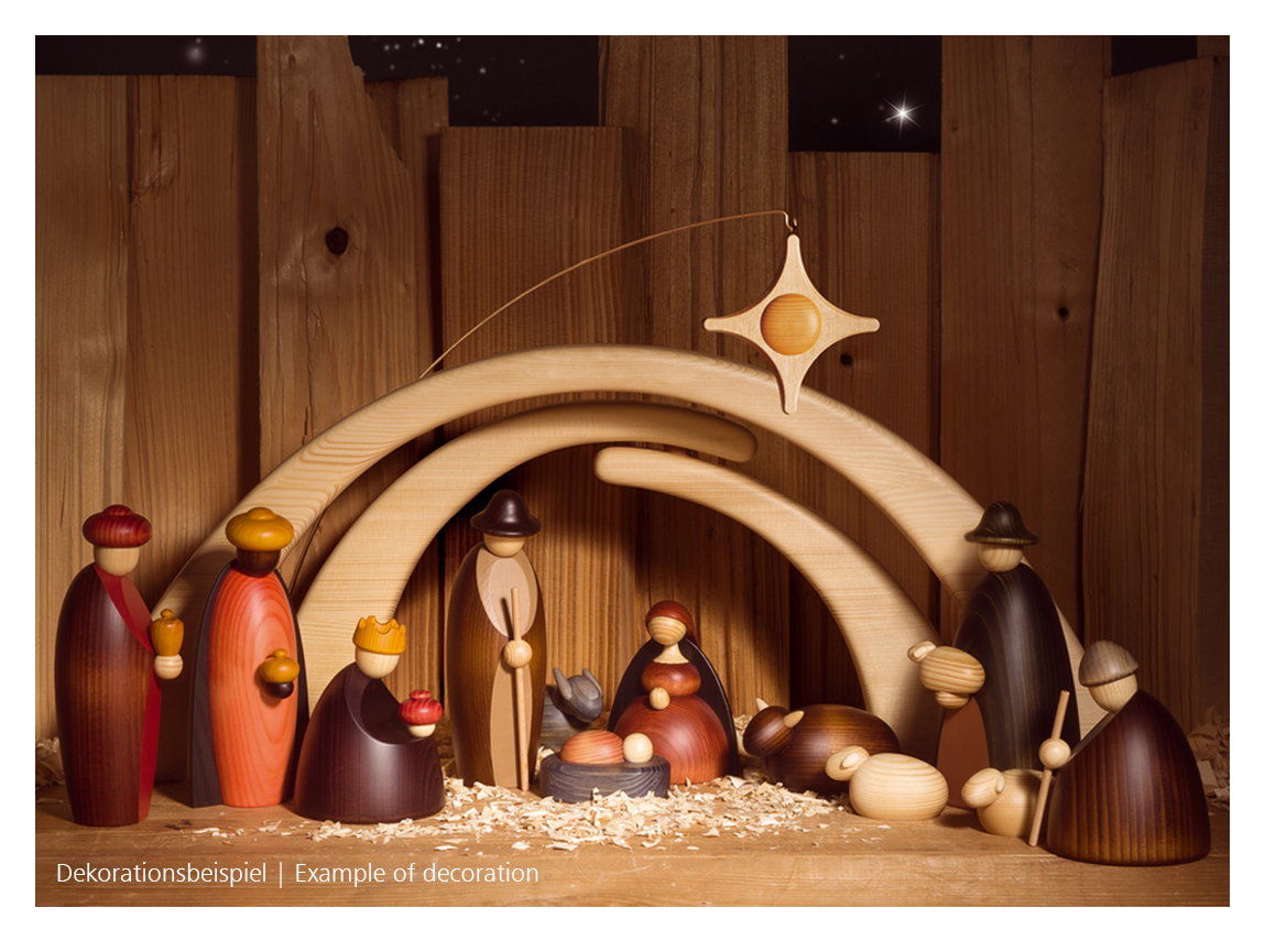 Set of 12 crib figures with stable, large