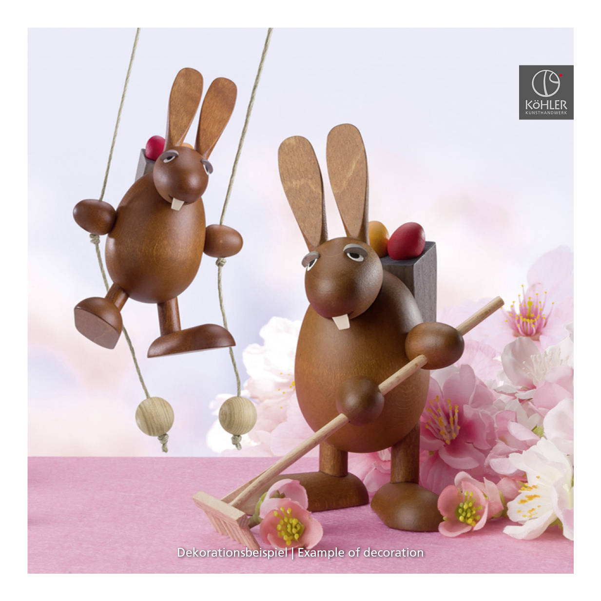 Easter Bunny climbing with basket