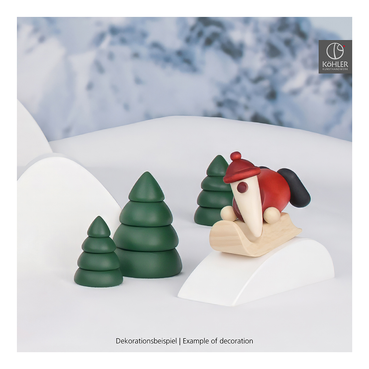 Set 6 | Santa Claus on sledge with hill