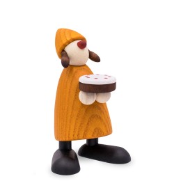 Gratulantin Tina mit Torte, gelb
